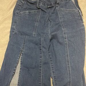 Stylish Denim Pants with Side Zipper